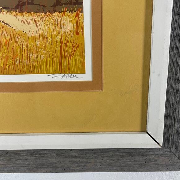 Autumn Landscape Lithograph Framed Artwork - Picture 3 of 9